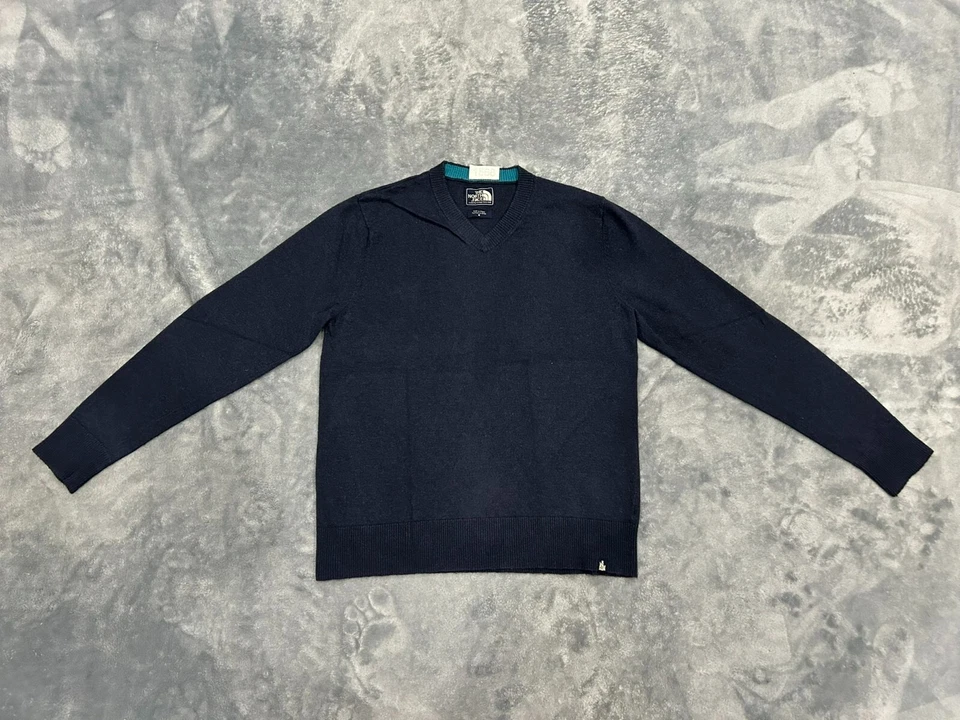 THE NORTH FACE LANA CUELLO EN V HOMBRE SUÉTER AZUL MEDIO ALGODÓN Foto 1 de 4