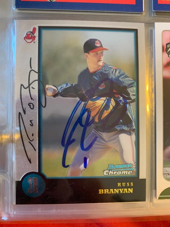 RUSSELL RUSS BRANYAN AUTOGRAPHED SIGNED 1997 BOWMAN CHROME CARD COA - Image 1 of 1