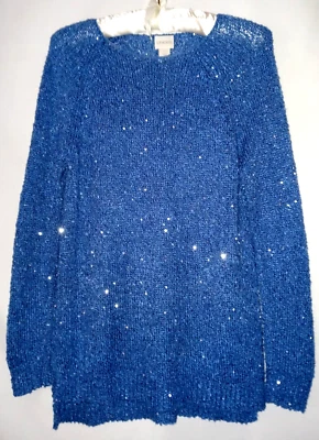 Свитер Chico's с 0 блестками блестящий попкорн эластичная вязаная туника топ - Изображение 1 из 4