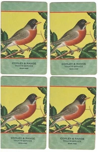LOT 4 Vintage Single Swap Playing Cards Robin Birds Songbirds Red Chested - Picture 1 of 1