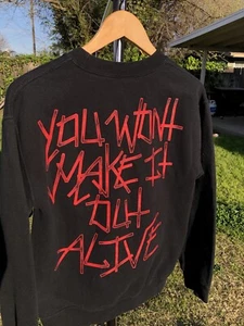 A Day To Remember Sweatshirt You Wont Make It Out Alive Small Band Metal Y2K VTG - Picture 1 of 8