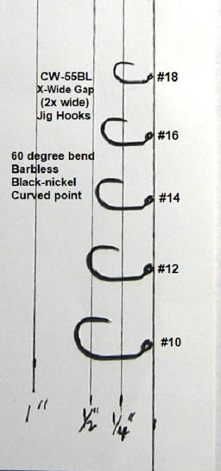 50 ganchos de plantilla extra anchos CW-55BL-sin barba, negro-níquel-envío combinado Foto 1 de 1