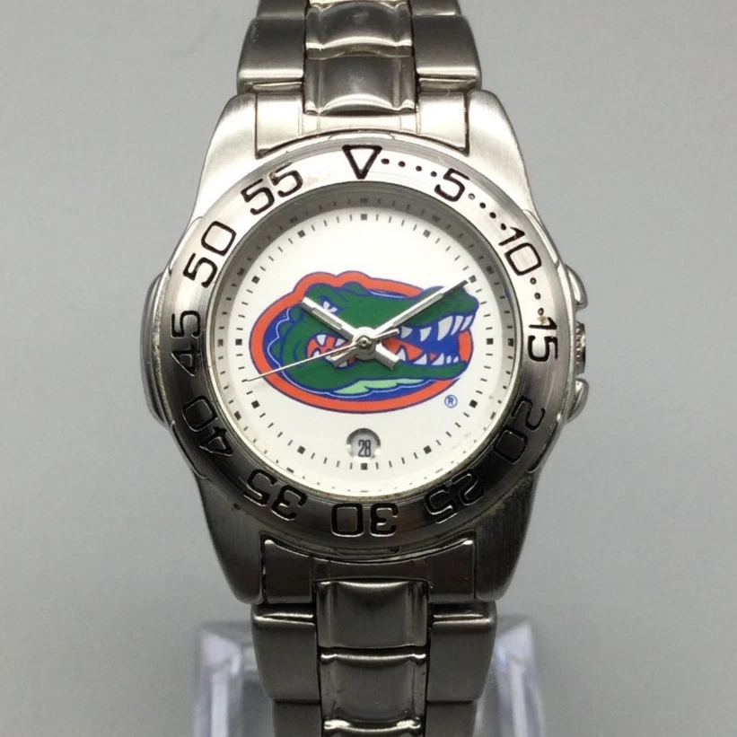 Reloj Sun Time Florida Gators NCAA Mujer 28mm Tono Plateado Batería Nueva Foto 1 de 4