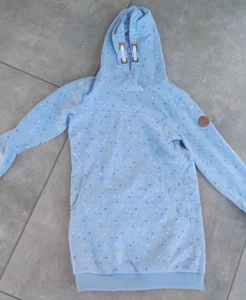 Pullover Blau Hellblau 134 Lang Pulli Yigga  Hoodie Kapuzenpulli Blumen 140 - Bild 1 von 1