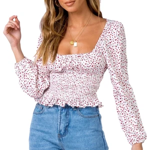 Top Princesa Polly Talla 4 Manga Larga Estampado Melvin Calado Nuevo con Etiquetas Blanco Rojo Rosa - Imagen 1 de 14