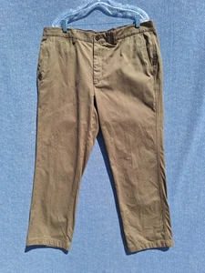 Vintage Orvis Mens Canvas Pants 40X30 Brown Khaki 100% Cotton Straight Leg - Picture 1 of 9