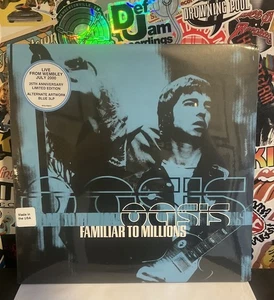 OASIS Familiar To Millions NEW 3LP BLUE VINYL W/HYPE STICKER  - Picture 1 of 3