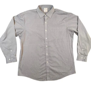 Brooks Brothers Dress Shirt Mens 17 Light Blue Micro Dot Non Iron Regent 1818 - Picture 1 of 12