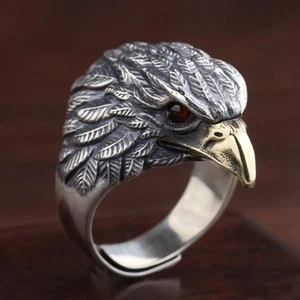 Metal Vintage Rings Silver Finger Decorations New Eagle Open Ring - Picture 1 of 6