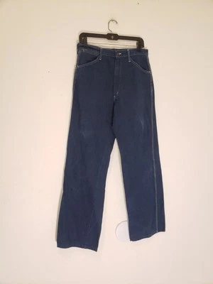 Vtg 70s 30x31 Womens Blue Jeans Straight Leg High Waist - Image 1 of 4