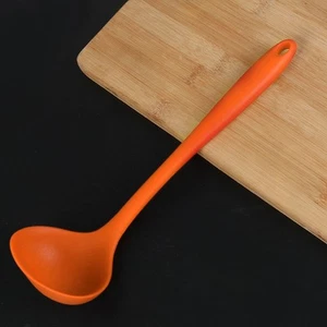 8.5" Silicone Soup Spoon Ladle Kitchen Serving Utensil for Cooking Baking Orange - Picture 1 of 7