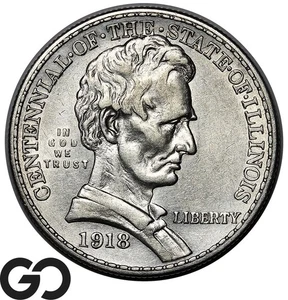 1918 Lincoln Commemorative Half Dollar - Picture 1 of 3