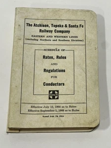 Vintage 1966 Atchison, Topeka, Santa Fe Preise Regeln & Vorschriften für Dirigenten - Bild 1 von 7