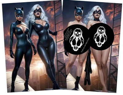 CATS - Catwoman & Blackcat DOUBLE SIDED SET Ltd To 100 w/ CoAs! Deviant Nation - Image 1 of 4