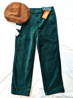 Nuevo Janie Jack Marrón Pana Newsboy Sombrero Gymboree Cascanueces Pantalones Verdes Nuevo con Etiquetas Foto 1 de 4