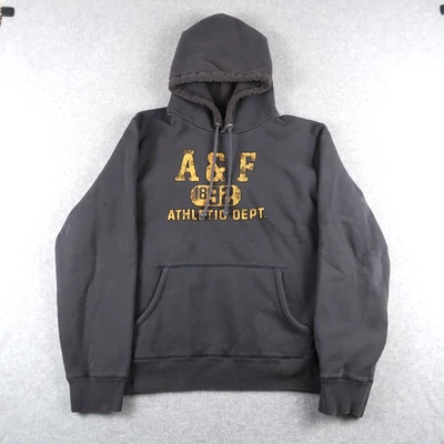 Moletom com capuz vintage Abercrombie And Fitch L grande cinza peso pesado Y2K A&F - Imagem 1 de 4