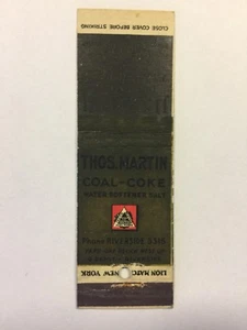 Vintage Matchbook Thomas Martin Coal Coke Riverside Illinois Jindrich Drug Store - Picture 1 of 3