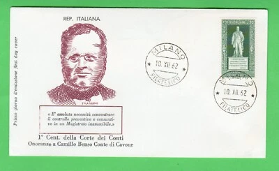 Italy 100th Anniversary of the Court of Accounts 1962 first day cover FDC Milan - Image 1 of 2
