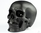 5.0" Frosted Black Obsidian Carved Crystal Skull,Super Realistic, Healing