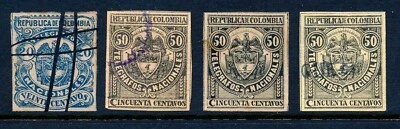 Sellos telegráficos Columbia, 1888 usados, RH21 - RH23 Foto 1 de 4