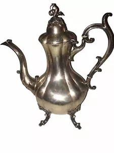 Reed & Barton Vtg silver teapot coffee Pot , 1795 Winthrop pumpkin top - Picture 1 of 8