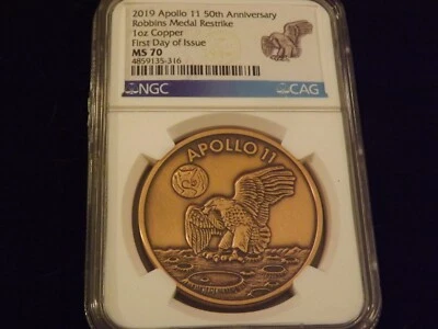 2019        APPOLLO   50 Th Anniversary         NGC  MS 70 - Image 1 of 2
