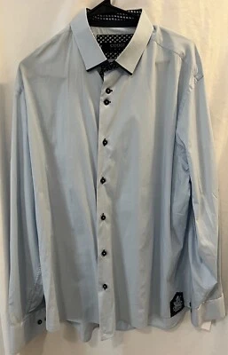 Camisa COOGI Luxe Hombres X-Grande 17.5/18 Verde Vestido Puño Abatible Preppy Informal Azul Foto 1 de 4