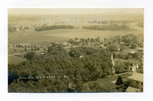 Humbird WI, birdseye view, fields, streets, homes, RPPC postcard, Clark County - Imagen 1 de 2