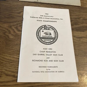 California Rifle and Pistol Association 1963 State Championship Info Guide NRA - Picture 1 of 4