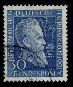 DEUTSCHLAND FDR SG1073, 1951 30pf Rontgen 1. Nobelpreis, gut gebraucht. Katze 25£ - Bild 1 von 1