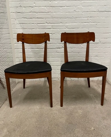 2 Kipp Stewart Drexel Declaration Sculpted Walnut Dining Chairs Cover