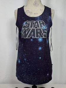 Star Wars x Rock & Republic Glow In the Dark Blue Hi-Lo Tank Top Women's MEDIUM - Picture 1 of 9