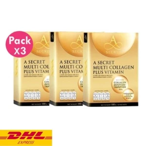 3x A Secret Multi Collagen Plus Vitamin Anti Aging Nourish Skin Younger Smooth - Picture 1 of 11