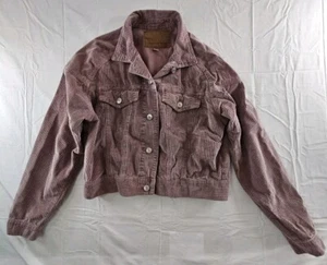 American Eagle Jacket Women's Size Medium Pink Dusty Rose AE Cropped Corduroy M - Picture 1 of 14