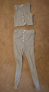 SHEIN (kids/girls) Gray cropped tank top and leggings set - Picture 1 of 1