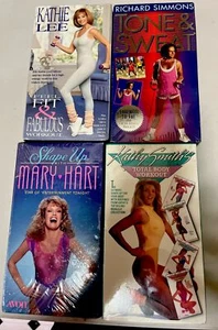 4 Vintage VHS Workout Videos*Kathy Lee*Mary Hart*Kathy Smith*Richard Simmons*BNS - Picture 1 of 5