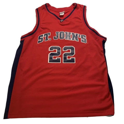 Vintage Authentic ST. JOHN'S REDMEN RED STORM #22 BASKETBALL HOME JERSEY SIZE XL Cover