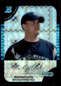 2005 Bowman Chrome X-Fractor Brandon Moorhead 053/225 Seattle Mariners