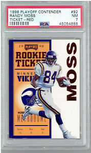 1998 Playoff Contenders Randy Moss Rookie Ticket Red PSA 7 Near Mint