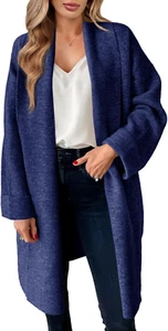 Womens Long Cardigan Sweaters Chunky Open Front Oversized Slouchy Knit Fall Tren - Picture 1 of 6