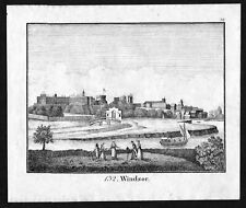 1830 - Windsor Castle view England Great Britain Lithographie antique print
