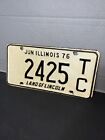 Vintage Illinois 1976 June License Plate 2425 TC Land Of Lincoln Wall Art Garage