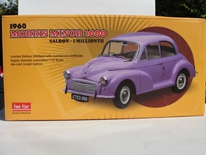 SUN STAR DIECAST 1960 MORRIS MINOR 1000 TOURER 4783 1.12 NEW OLD STOCK BOXED - Picture 1 of 12