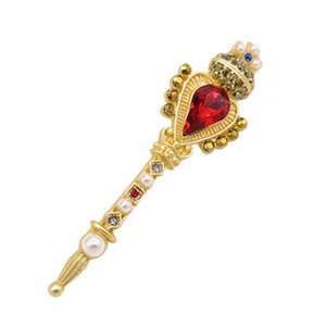 2021 New Arrival ! Lady Gold Scepter Royal Crown Cross Stone Pin Brooch Vintage - Picture 1 of 5