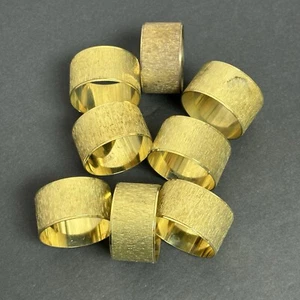 Aukey Gold Toned Napkin Rings Shiny Set of 8 - Picture 1 of 10