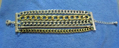 Pulsera JENNY BIRD Multi Cadena Oro Tono Plata Ajustable 7 - 8.5" Foto 1 de 4