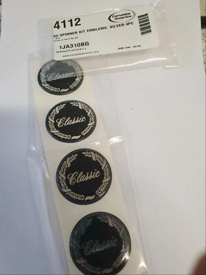K0 Spinner Kit Emblem von Corvette America Silber 4 Stück - Bild 1 von 4
