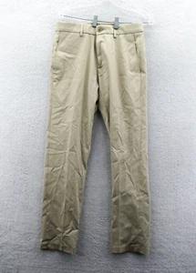 Haggar Khaki Pants 29x30 Slim Mens Beige Pleated Straight Leg Trousers Slacks - Picture 1 of 12