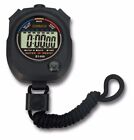 Black Waterproof Digital LCD Stopwatch Chronograph Timer Counter Sports Alarm