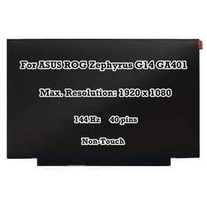 14'' FHD IPS 144Hz LCD Screen Display for Asus ROG Zephyrus G14 GA401II GA401IH - Picture 1 of 4